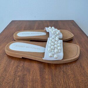 Stuart Weitzman Goldie Slide Pearl